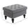 25" Storage Ottoman with Removable Lid, Button-Tufted Fabric Bench for Footrest and Seat with Wood Legs, Grey