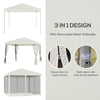 Outdoor 10' x 10' Patio Gazebo Outdoor Pop-Up Canopy with Sidewalls, Instant Setup, 4 Mesh Walls for Party, Events, Backyard, Lawn, Beige