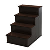 Pet Stairs, Small Pet Steps with Cushioned Removable Covering for Dogs and Cats Up To 22 Lbs., Dark Coffee