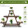 56'' x 14'' x 41'' 4 Tier Wooden Plant Stand with Removable Wheels  Large Display Capacity & Wood Build Brown