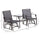 Outdoor Glider Chairs with Coffee Table, Patio 2-Seat Rocking Chair Swing Loveseat with Breathable Sling for Backyard, Garden and Porch, Grey