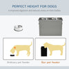 Raised Pet Feeding Storage Station with 2 Stainless Steel Bowls Base for Large Dogs and Other Large Pets, Gray
