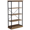 4-Tier Industrial Modern Style Open Standing Bookshelf Organizer Storage Rack for Living Room, Bedroom, Brown/Black