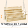 2-Seater Porch Swing, Hanging Outdoor Swing Bench with Metal Chains and Wide Armrests, for Deck, Patio, Garden, Backyard
