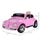 Licensed Volkswagen Beetle Ride-on Kids Electric Car with Secondary Remote Control & Extra Wide Safety Tires - Pink