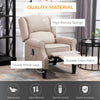 Wingback Heated Vibrating Accent Sofa Vintage Upholstered Massage Recliner Chair Push-back with Remote Controller, Beige