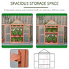 32" x 19" x 54" Greenhouse Flower Planter Protection w/ Adjustable Shelves, Double Doors, Garden Wooden Cold Frame Orange