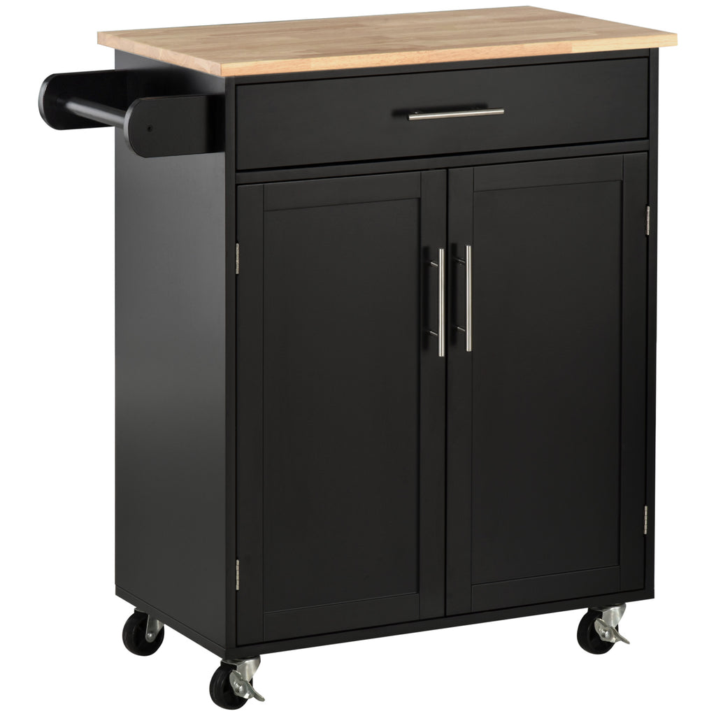 Rolling Kitchen Island Cart on Wheels, Portable Kitchen Island Cart with Magnetic Door Catch