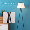 Modern Tripod Floor Lamp Free Standing Land Lamp w/ Steel Frame, Footswitch, Fabric Lampshade and E26 Base for Living Room, Bedroom - Black