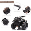 Kids 6V Battery Powered Ride On Car Quad Four Wheeler ATV Toy w/ LED Headlights, Black