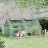 6' x 3' x 3' Portable Greenhouse, Garden Hot House with Two PE/PVC Covers, Steel Frame and 2 Roll Up Windows, Green