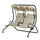 Modern 2-Seater Outdoor Patio Swing Chair, Porch Seats with Cup Holder and Removeable Canopy, Beige