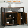 Industrial Kitchen Sideboard, Buffet Cabinet with Storage Open Compartment and Adjustable Shelves for Living Room, Bedroom, Rustic Brown