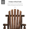 Wooden Adirondack Rocking Chair, Outdoor Rustic Log Rocker with Slatted Design for Patio, Carbonized