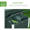 84" Wooden Chicken House, Chicken Coop Poultry Hen Cage with Covered Big Run, Nesting Box, and Perches, Green