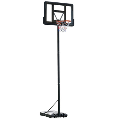Portable Basketball Hoop, 7.6-10' Adjustable Height, Weight Base with Ball Holder, Basket Ball Stand on Wheels with 43