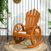 Adirondack Rocking Chair with Slatted Design and Oversize Back for Porch, Poolside, or Garden Lounging, Teak