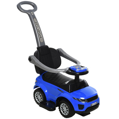 3 In 1 Push Cars for Toddlers Kid Ride on Push Car Stroller Sliding Walking Car with Horn Music Light Function Secure Bar Ride on Toy for Boy Girl 1-3 Years Old Blue