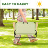 Portable Folding Double Camping Chair Cup Holder, Loveseat for 2 Person, Outdoor Chair with Wood Armrest Beach Travel, Green