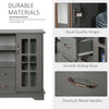 Modern Sideboard Storage Console Cabinet with Glass Door and Drawer for Kitchen, Living & Dining Room, Grey