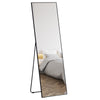 Full Length Dressing Mirror, Floor Standing or Wall Hanging, Aluminum Alloy Framed Full Body Mirror for Bedroom, Living Room, Black