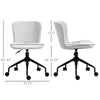 Home Office Chair, Swivel Task Chair with Adjustable Height and Armless Design for Small Space, Living Room, Bedroom, Light Grey