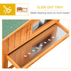 Rabbit Hutch 2-Story Bunny Cage Small Animal House with Slide Out Tray, Detachable Run, for Indoor Outdoor, 61.5" x 23" x 27", Golden Red