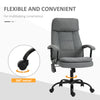 2-Point Vibrating Massage Office Chair High Back Executive Recliner with Reclining Back, Adjustable Height, Grey