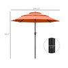 9' 3-Tier Patio Umbrella, Outdoor Market Umbrella with Crank and Push Button Tilt for Deck, Backyard and Lawn, Orange