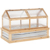 Raised Garden Bed with Greenhouse Top, Garden Wooden Cold Frame Greenhouse Flower Planter Protection, 48"x24"x32.25", Natural