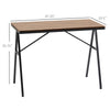 Industrial Bar Table with Steel Frame, Counter Height Table Pub Table for Kitchen Dining Room Cafe, Brown/Black