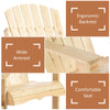 Set of 2 Wooden Adirondack Chairs, Outdoor Double Seat with Center Table and Umbrella Hole for Patio, Backyard, Deck, Fire Pit, Natural