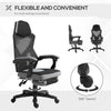 Office Mesh Chair Ergonomic High Back Office Chair Adjustable Height Recliner With Retractable Footrest And Wheels Grey