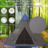 Large 6-Person Metal Teepee Camping Tent with Weather Protection, Portable Design, and Included Carrying Bag