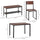 Industrial 4 Piece Dining Room Table Set with Bench Wooden Kitchen Table and Chairs w/ Storage Rack for Kitchen, Dinette, Rustic Brown/Black