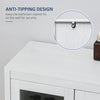 Modern Bathroom Cabinet, Bathroom Storage Organizer with Double Glass Doors and Adjustable Shelf, White