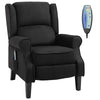 Wingback Heated Vibrating Massage Chair, Accent Sofa Vintage Upholstered Massage Recliner Chair Push-back with Remote Controller, Black