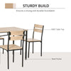 Modern 5 Piece Dining Set,  Dining Room Set with Wood Grain Surface, 4 Chairs, and Steel Frame for Kitchen, Dining Table Set for 4, Oak/Black