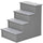 Pet Stairs, Small Dog Steps for Couch Bed with Cushioned Removable Covering, 15.75" x 23.25" x 21.25", Grey
