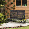 Patio 2-Person Wicker Glider Bench Rocking Chair, All-Hand Woven PE Rattan Cushioned Loveseat w/ Ergonomic Design Rocking System, Black
