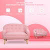 2-Seat Kids Sofa Linen Fabric and Wooden Frame Sofa for Kids and Toddlers Ages 3-6, 11" High Seat, Pink