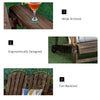 Outdoor Adirondack Chair, Wooden Loveseat Bench, Lounger Armchair with Flat Back for Garden, Deck, Patio, Fire Pit, Brown