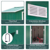 7' x 4' Steel Storage Shed Organizer, Garden Tool house with 4 Vents and 2 Easy Sliding Doors for Backyard, Patio, Garage, Lawn, Green