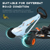 Pedal Go Kart Children Ride on Car with Adjustable Seat, Plastic Wheels, Handbrake and Shift Lever - White