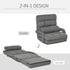 Convertible Floor Sofa Bed, Recliner Armchair Upholstered Sleeper Chair with Pillow for Living Room Bedroom Lounge, Grey