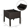 Plastic Raised Garden Bed Planter Raised Bed with Self-Watering Design and Drainage Holes for Flowers, Brown