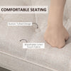 End of Bed Bench with Button Tufted Design, Upholstered Bench with Arms and Solid Wood Legs for Bedroom, Beige