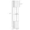 Modern Shelf Floor Lamps with 2 Light, Fabric Shade, for Living Room Bedroom, 10.25"x10.25"x61.5", White