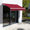 8' x 7' Patio Manual Retractable Awning Outdoor Patio Sun Shade w/ Crank Handle Deck Window Cover  Wine Red