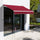 8' x 7' Patio Manual Retractable Awning Outdoor Patio Sun Shade w/ Crank Handle Deck Window Cover  Wine Red
